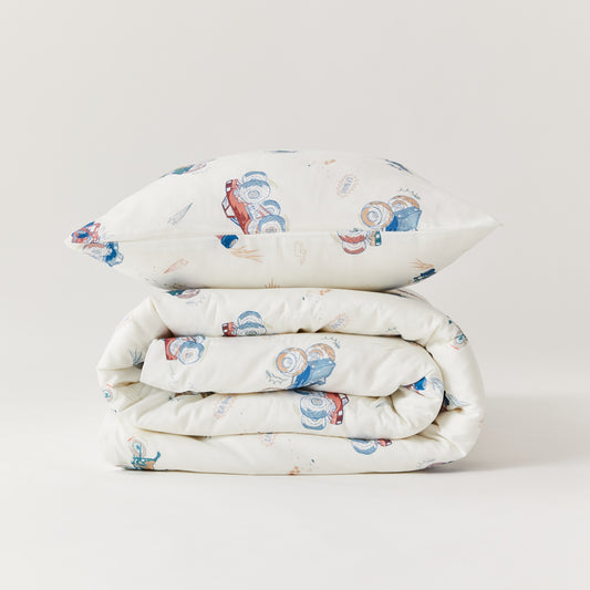 Vehicles Organic Cotton Duvet Cover & Pillowcase