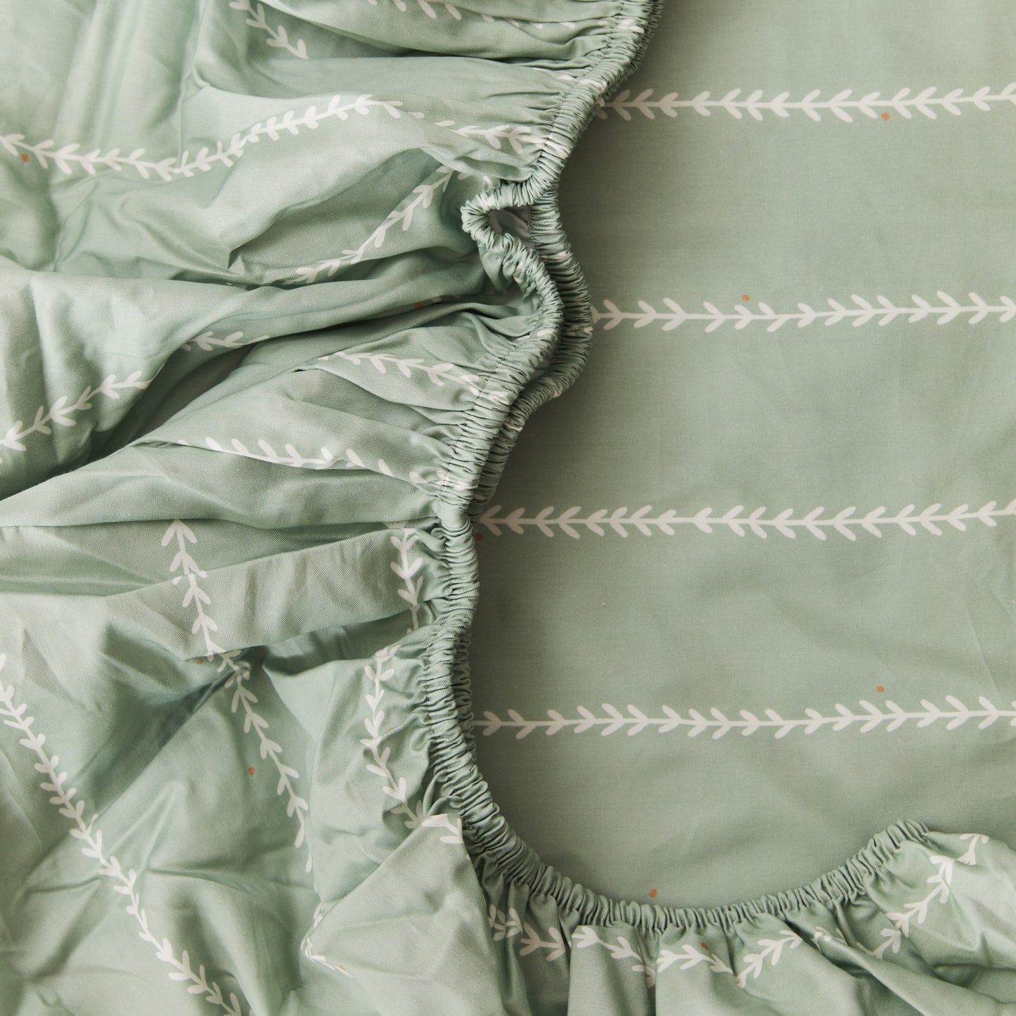 Vine Mint Organic Cotton Fitted Sheet