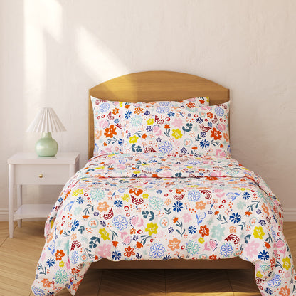 Floral Organic Cotton Duvet Cover & Pillowcase