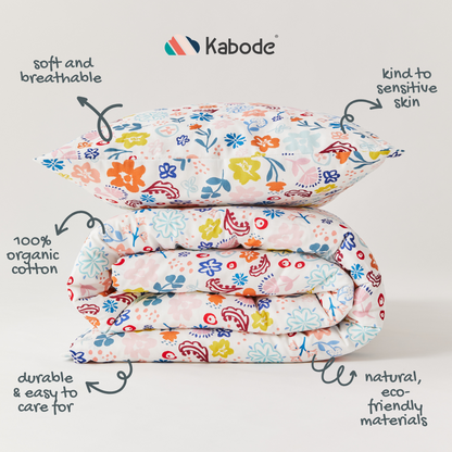 Floral Organic Cotton Duvet Cover & Pillowcase