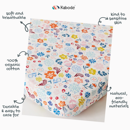 Floral Organic Cotton Fitted Sheet