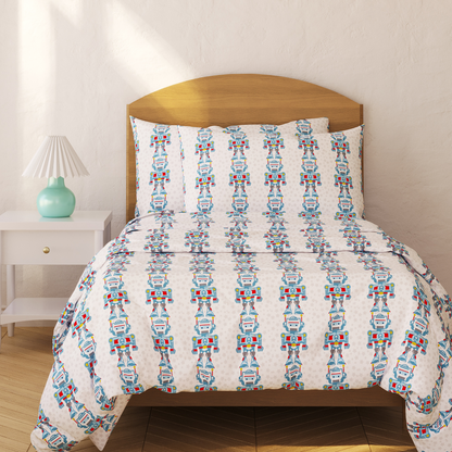 Robot Organic Cotton Duvet Cover & Pillowcase