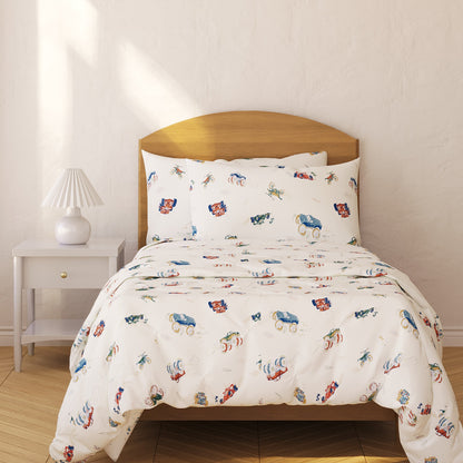 Vehicles Organic Cotton Duvet Cover & Pillowcase